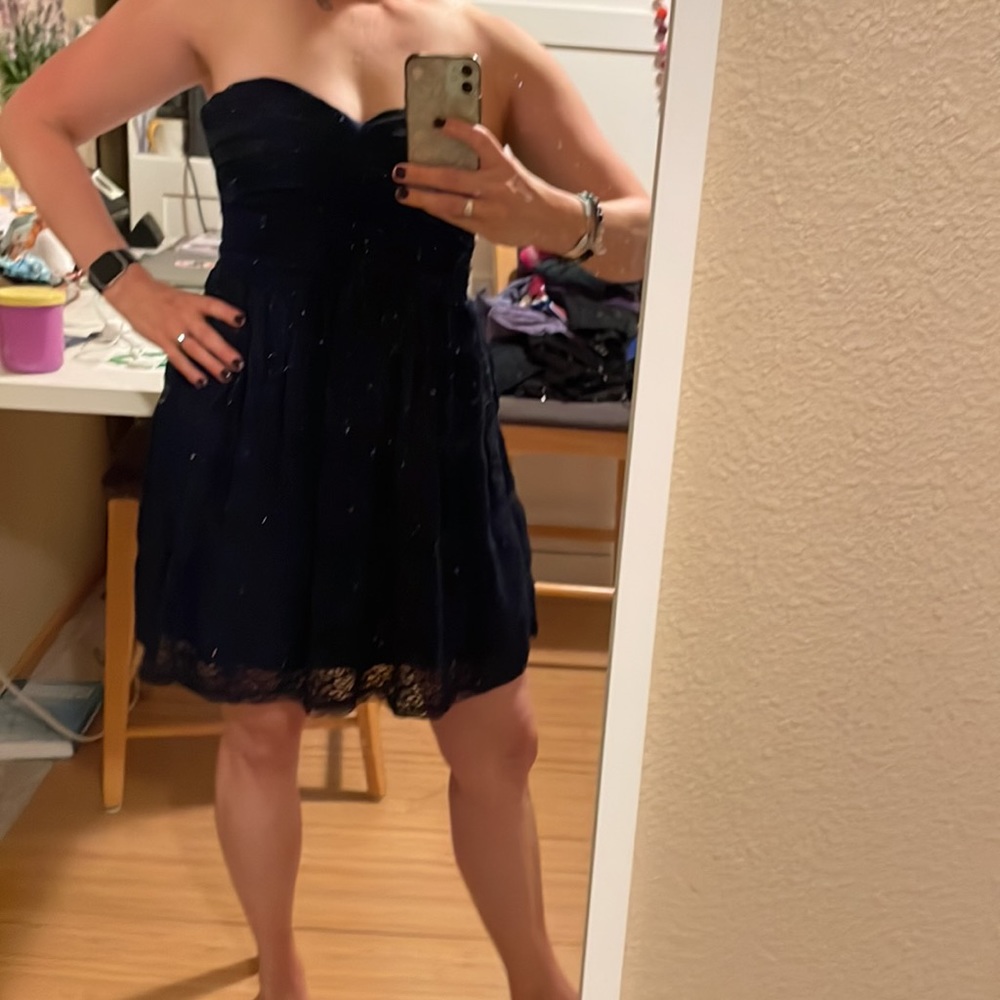 Sexiest navy blue, strapless cocktail dress by Inspire me - Picture 3 of 6
